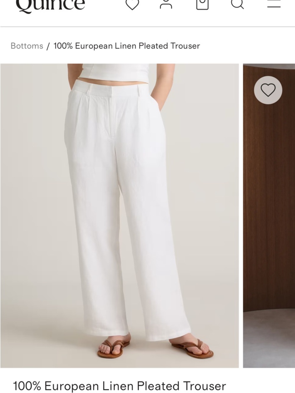 Quince White Pleated European Linen Trousers